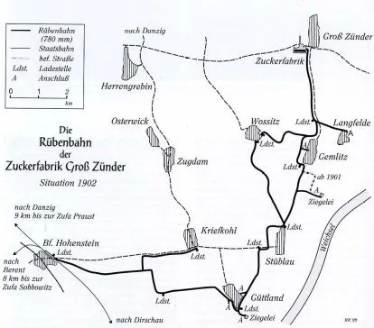 Plan sytuacyjny Rübenbahn 1902